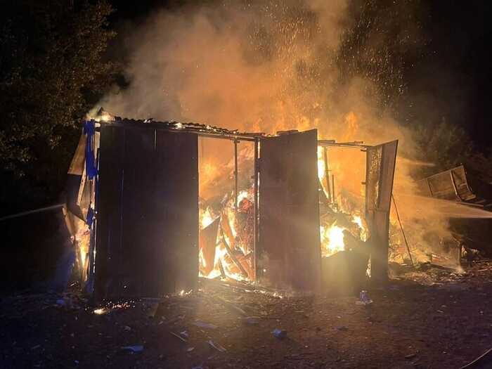 Внаслідок падіння уламків БпЛА на Полтавщині сталася пожежа
